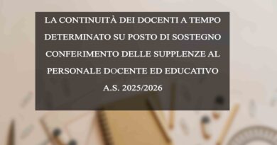 LA CONTINUITÀ DEI DOCENTI A TEMPO DETERMINATO SU POSTO DI SOSTEGNO