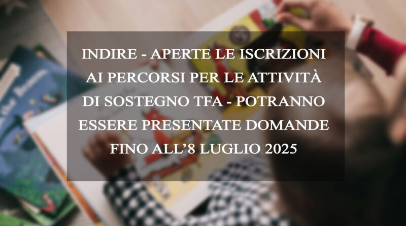 PERCORSI PER LE ATTIVITÀ DI SOSTEGNO TFA