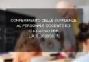 CONFERIMENTO DELLE SUPPLENZE AL PERSONALE DOCENTE ED EDUCATIV