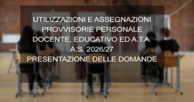 UTILIZZAZIONI E ASSEGNAZIONI PROVVISORIE PERSONALE