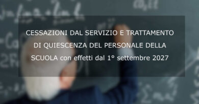 CESSAZIONI DAL SERVIZIO E TRATTAMENTO DI QUIESCENZA DEL PERSONALE DELLA SCUOLA